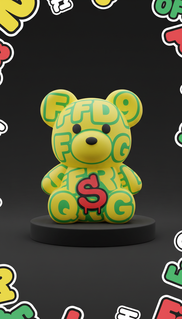 Bubble Letter Bear Squishy