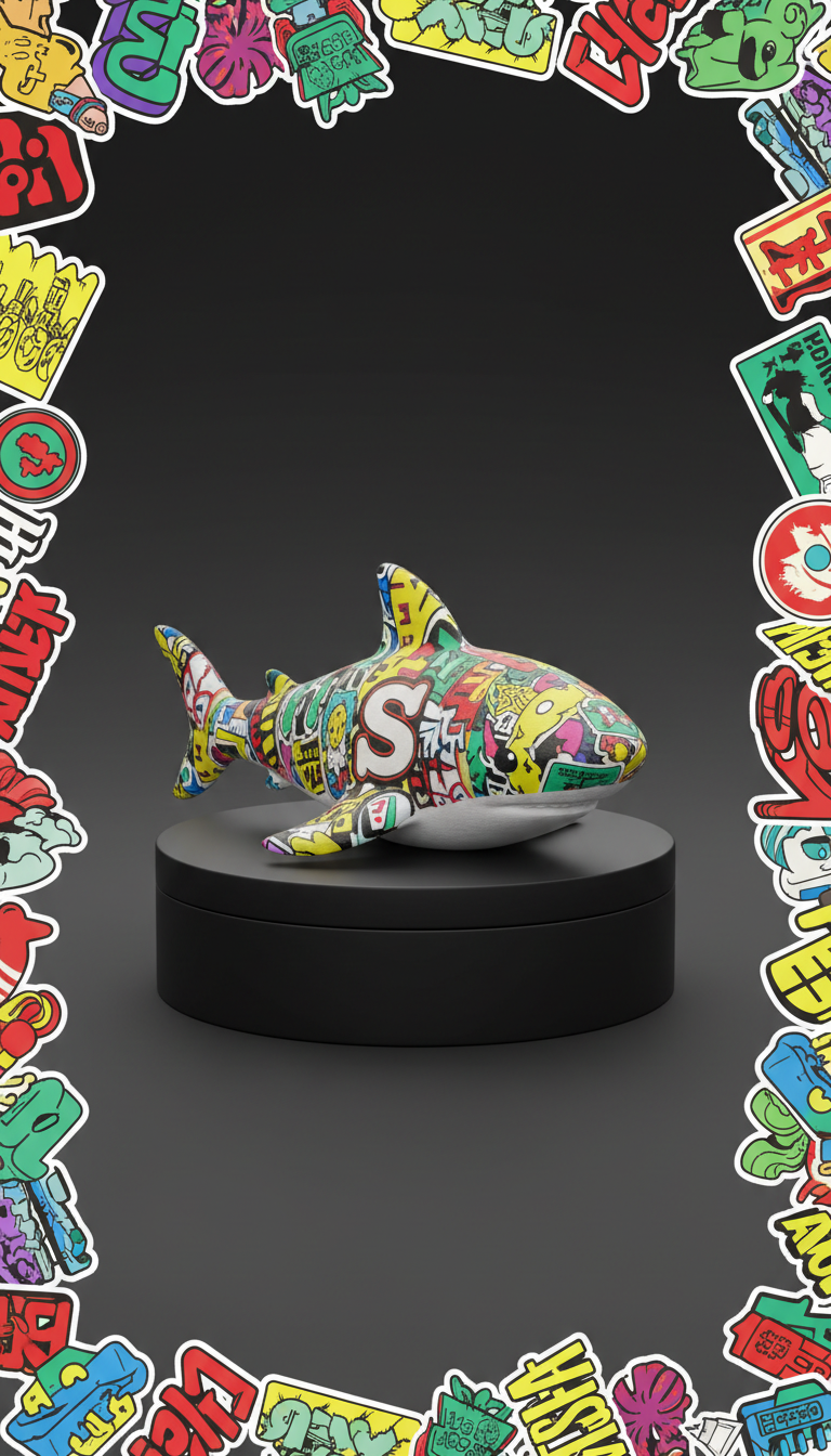 Sticker Bomb Shark Squishy