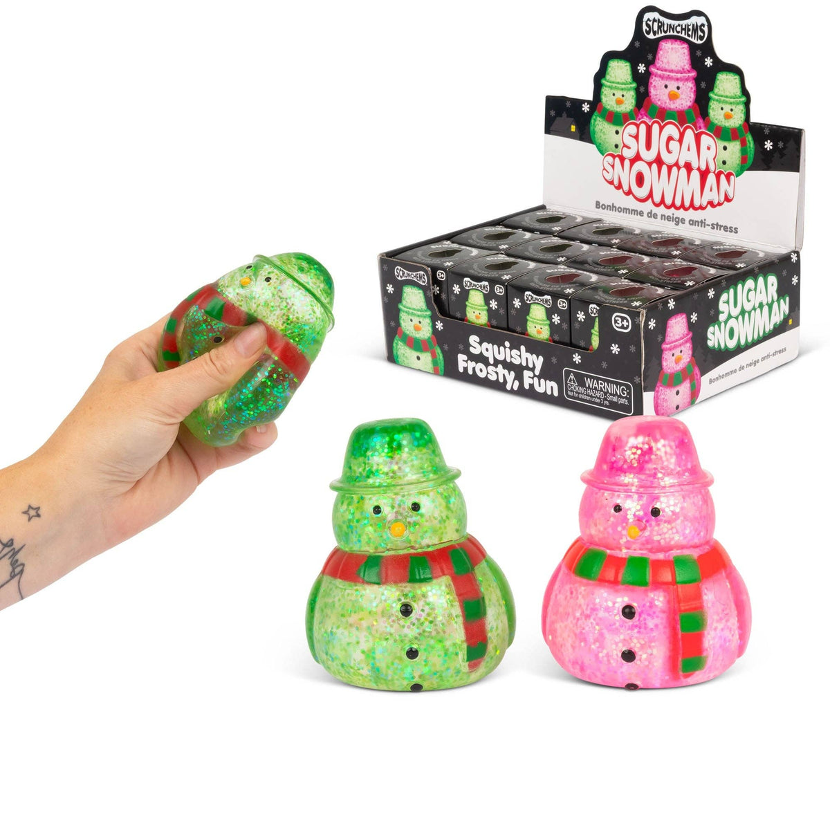 Scrunchems Sugar Snowman Squishy Fidget Toy (1pc) Color Ships Assorted