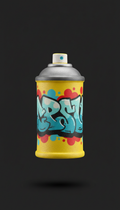 Spraycan Yellow S Graffiti Squishy