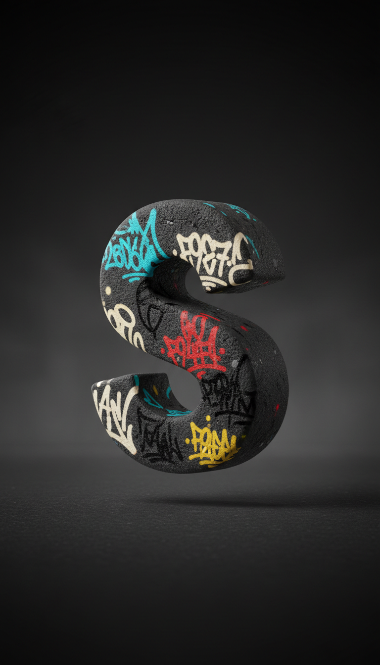 Asphalt Black S Graffiti Squishy